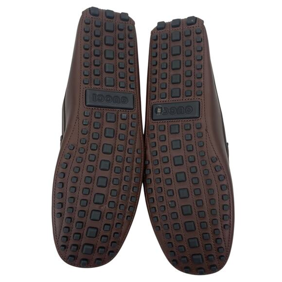 Gucci Ayrton Web GG Logo Horsebit Leather Driver Loafer Brown Size 13 - Picture 11 of 15